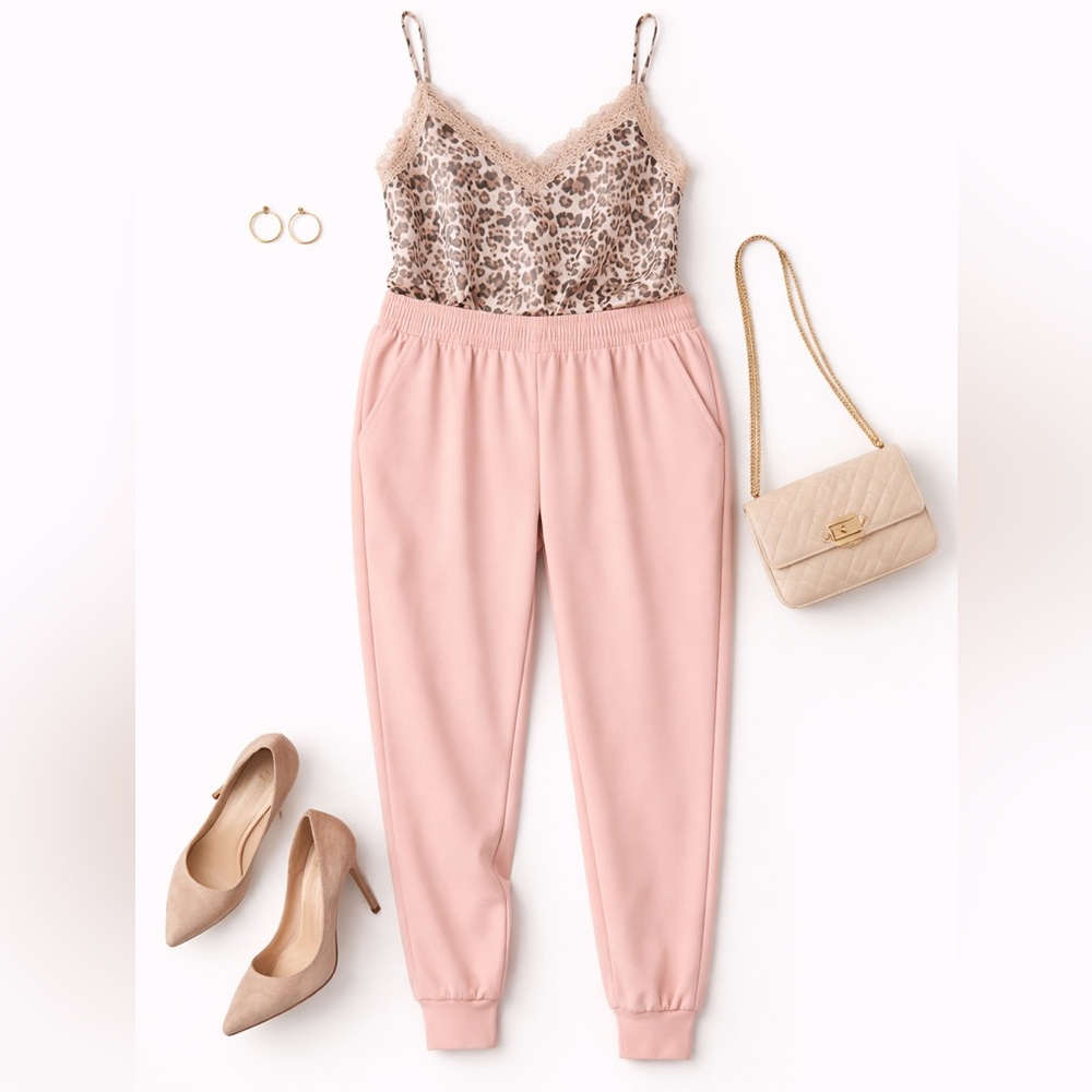 Lane Bryant NWT Blush Pink Jogger Pants Size 18/20 Pull On Stretch Pockets